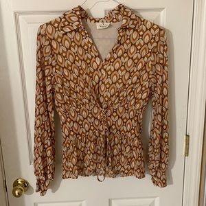 Brown corset top with collar